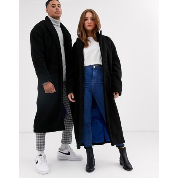 アナザーインフルエンス メンズ コート アウター Another Influence Coat Borg 驚きの値段 In Longline Unisex Black