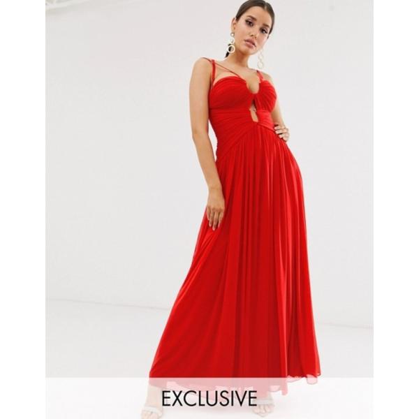 フォーエバーユニーク レディース ワンピース トップス Forever Unique Exclusive トレンド Gown Bodice In Ruched Maxi Red