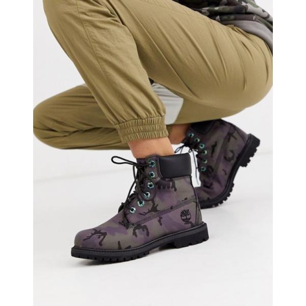 ティンバーランド レディース ブーツ レインブーツ シューズ Timberland 6 Utility Ankle Boots In Black Camo