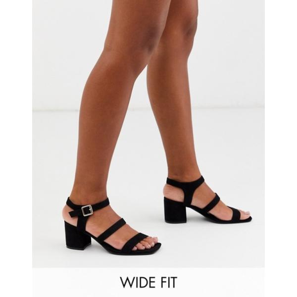 london rebel wide fit block heeled sandals