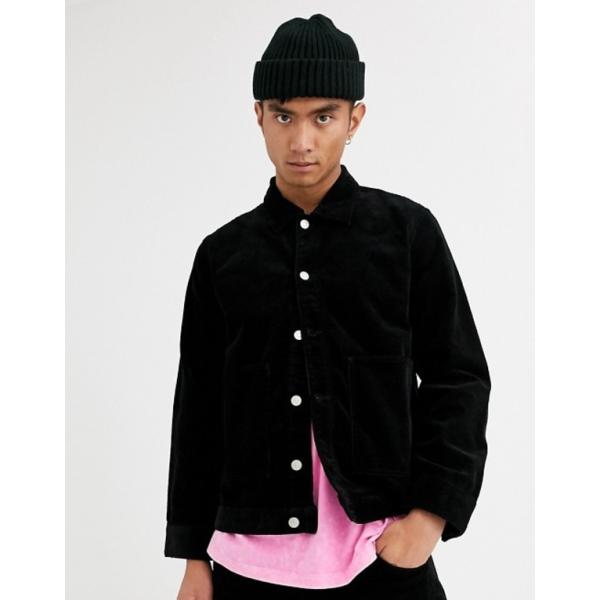 ウィークデイ 年間定番 メンズ ジャケット ブルゾン アウター Weekday Cord Shore Jacket In Black