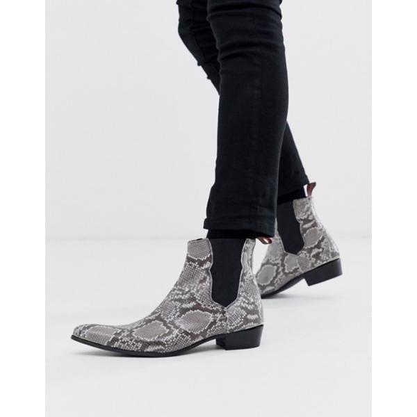 ジェフリーウェスト メンズ ブーツ レインブーツ シューズ Jeffery West Leather Snake Boot Chelsea Adamant In 大好評です