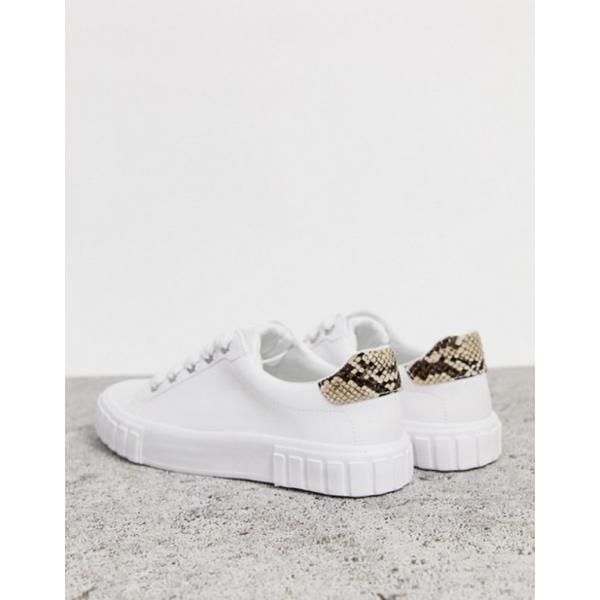 ベルシュカ レディース スニーカー シューズ Bershka Single 激安 超特価 Lace Sneakers White Up In Sole