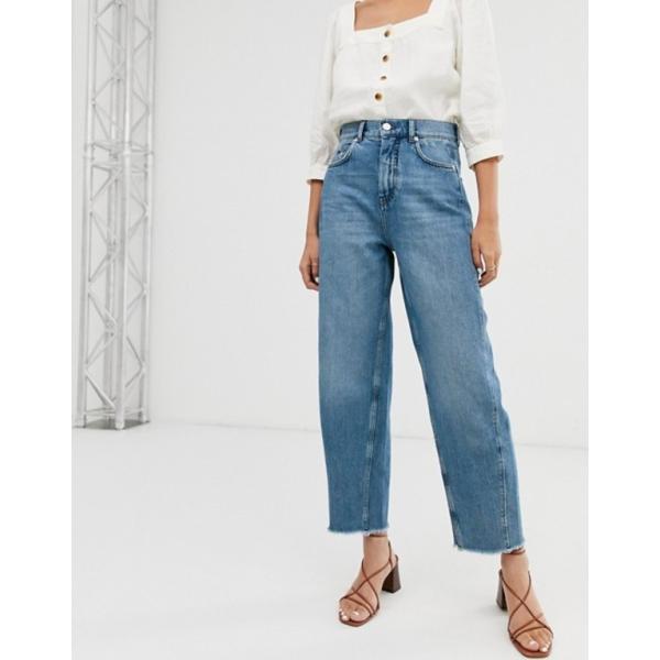 ホイッスルズ レディース 流行 デニムパンツ ボトムス Whistles High Barrel Frayed Leg Hem Waist Jeans