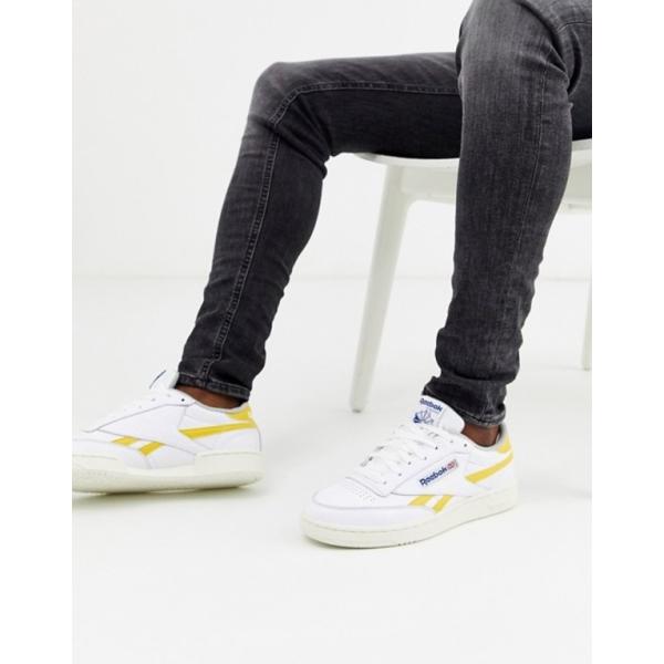 リーボック メンズ スニーカー シューズ Reebok 誕生日プレゼント Revenge Plus Off White Sneakers Stripe Neon In With