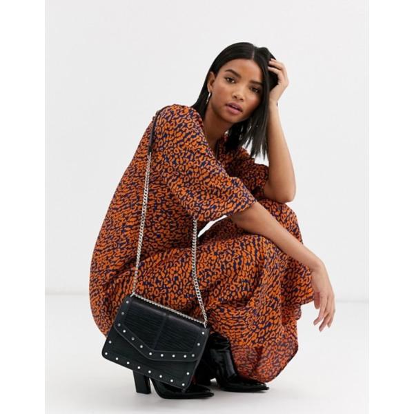 ヴィラ レディース ワンピース トップス Vila Animal Print Smock Dress Kontrast Md