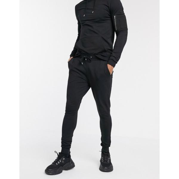 エイソス メンズ パーカー スウェット アウター Asos 大人気 Design Muscle Black Pockets Ma1 Tracksuit With In Hoodie Amp
