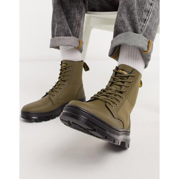 ドクターマーチン メンズ ブーツ レインブーツ シューズ Dr Martnes In 8 Combs Eye Khaki 使い勝手の良い Boots