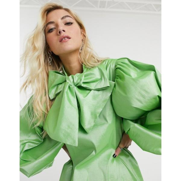 シスタージュン レディース ワンピース トップス 正規取扱店 Sister Jane Oversized Mini Smock Dress In Volume Sleeves Luxe Bow And With Satin