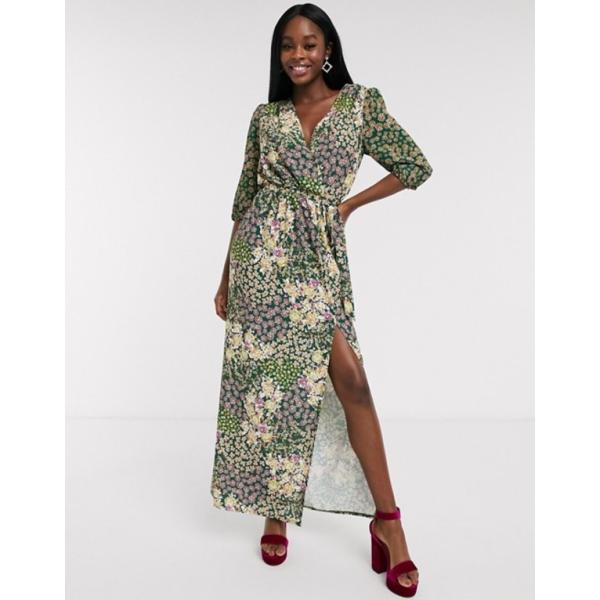 ネバーフリードレスド レディース ワンピース トップス Never Fully Dressed Wrap Maxi Dress With High Thigh