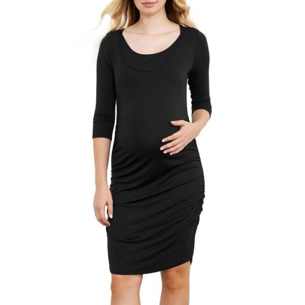 マターナル アメリカ レディース ワンピース トップス America Ruched Maternal 至上 Maternity Dress