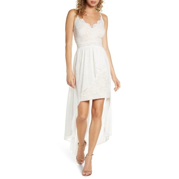 モルガン レディース ワンピース トップス Morgan Amp Co Low 至高 Scallop Gown High Lace Bodice