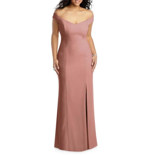 ドレッシーコレクション レディース ワンピース トップス Dessy Collection Off The Shoulder Crossback Gown Plus Size Universitetrzd Ru