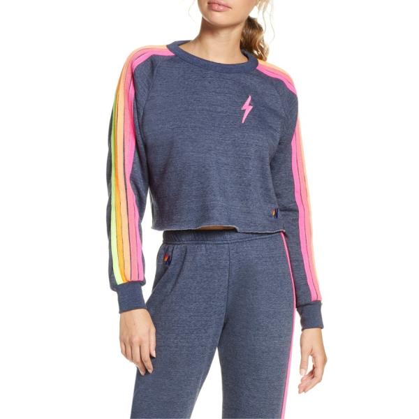 アヴィエイターネイション レディース パーカー スウェット アウター Aviator Nation Bolt Crop Sweatshirt Anighttorememberromega Com