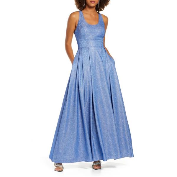 モルガン レディース ワンピース ワンピース トップス Morgan Co Pleat Shimmer Co Pleat Ballgown 04 Blues リビーダ ショップ