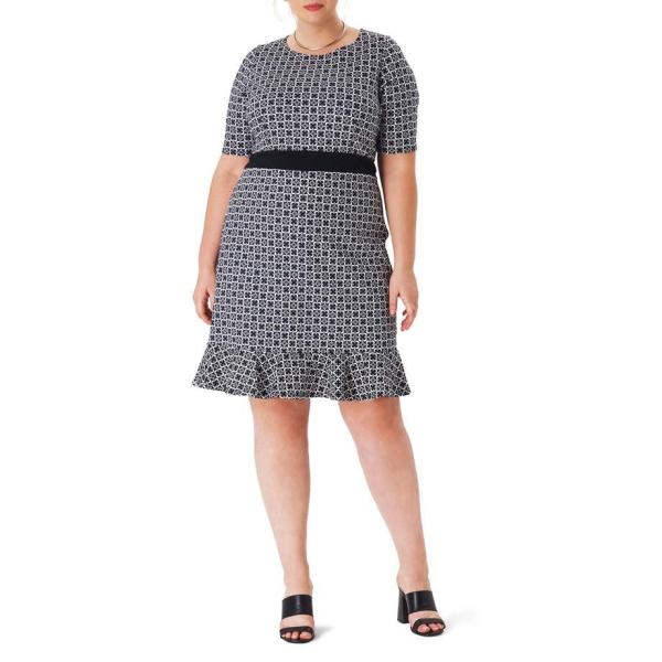 激安通販 レオタ レディース ワンピース トップス Leota Gia Glen Dress Flounce Hem Plus Plaid Size