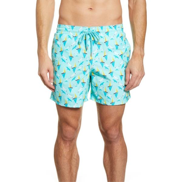 ヴィルブレクイン Vilebrequin メンズ メンズ ハーフパンツ ショーツ 水着 Vilebrequin Boats On On Water Swim Trunks 04 Lagoon リビーダ ショップ