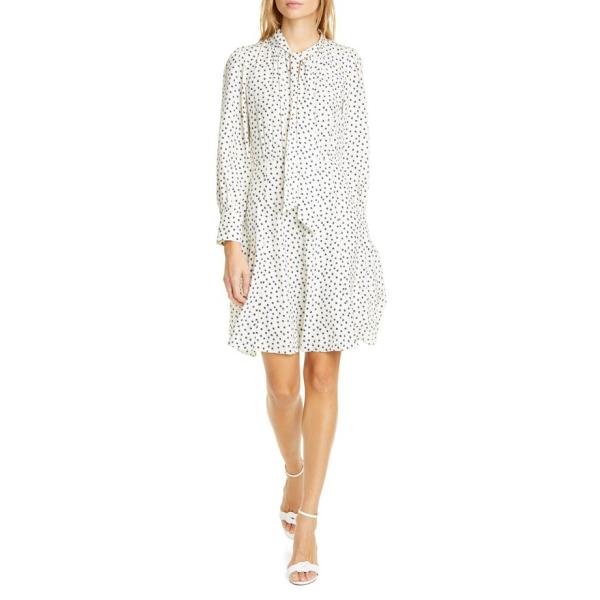 特別セール品 レベッカテイラー レディース ワンピース トップス Rebecca Taylor Blurry Long Print Silk Sleeve Dress Heart