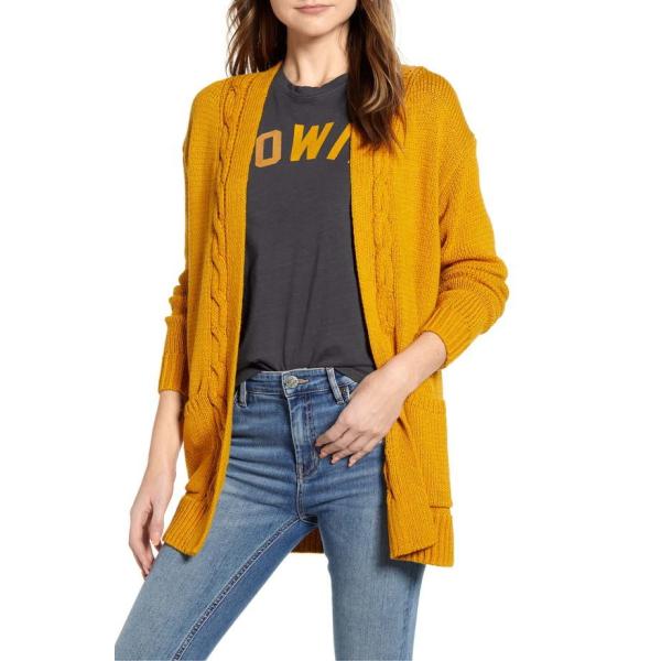 ラッキーブランド レディース 日本正規品 カーディガン アウター Lucky Brand Cotton Cardigan Cable Accent Blend