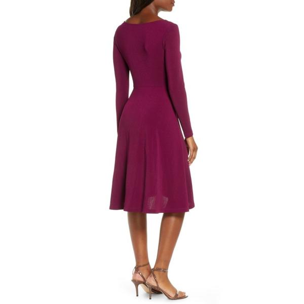 レオタ レディース ワンピース トップス Leota 送料無料お手入れ要らず Erin Knot Textured Crepe Dress Long Sleeve Waist