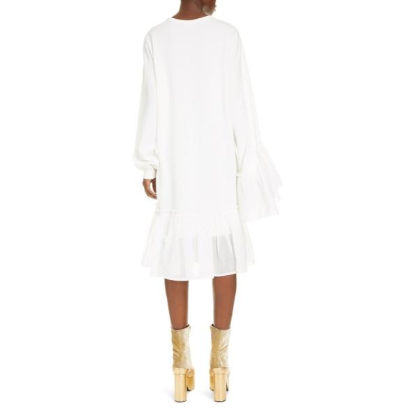 ドリス 一部予約 ヴァン ノッテン レディース ワンピース トップス Dries Van Sleeve Ruffle Shift Dress Long Asymmetrical Noten
