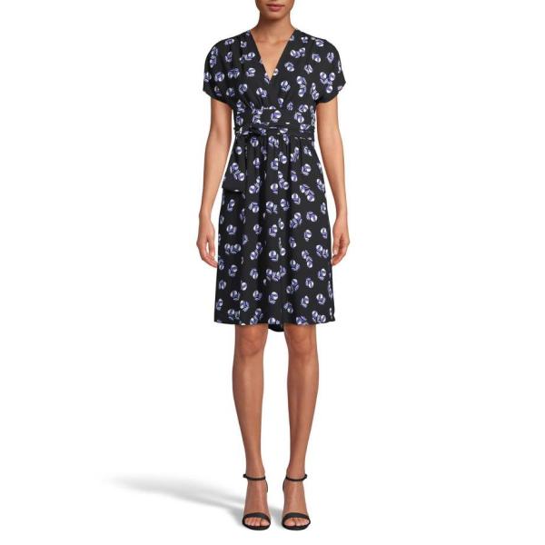 アンクライン レディース ワンピース トップス Anne Klein Print Faux Wrap A Line Dress