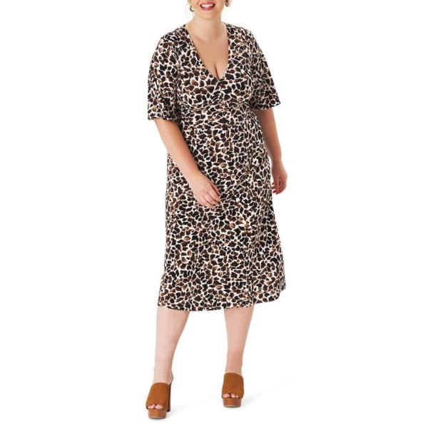 レオタ レディース ワンピース トップス Leota Zoe Giraffe Dress Print Flutter Plus メーカー直送 Sleeve Size Midi