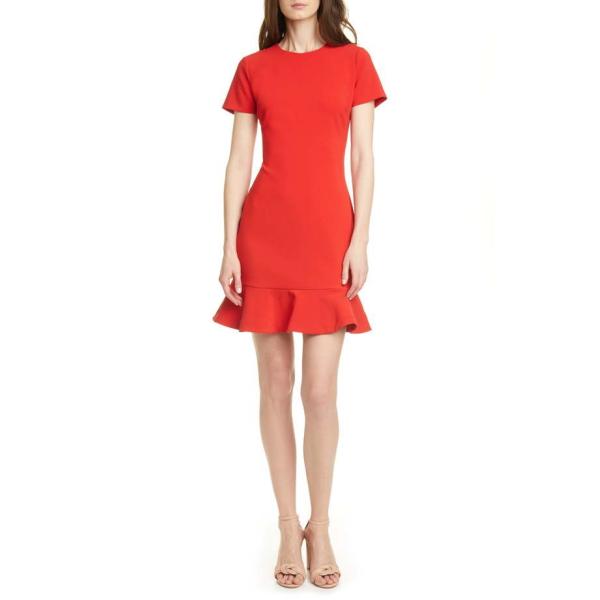 ライクリー レディース ワンピース トップス 激安通販ショッピング Likely Beckett Hem Sleeve Dress Sheath Short Flounce