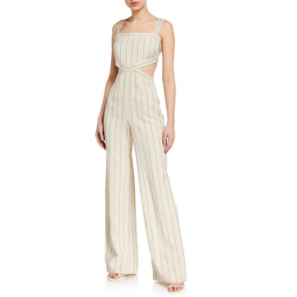 striped cutout jumpsuit