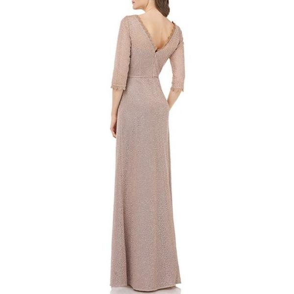 ジェイエスコレクションズ レディース 人気海外一番 ワンピース トップス Js Collections A Line Gown Embroidered Mesh Lace Metallic