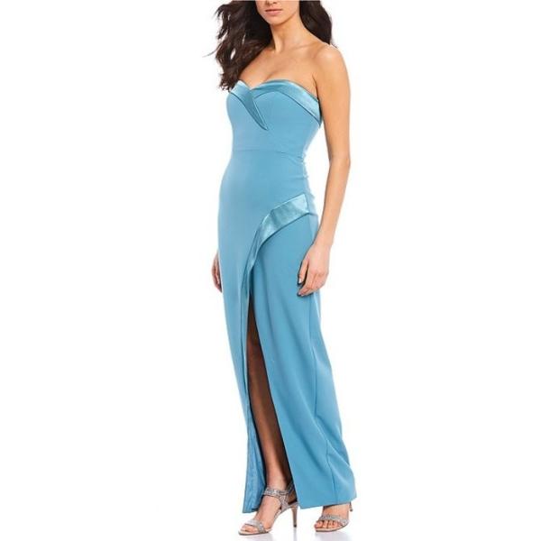 アイダンアイダンマトックス レディース ワンピース トップス Strapless Column Satin Trimmed Gown Crepe 直営限定アウトレット