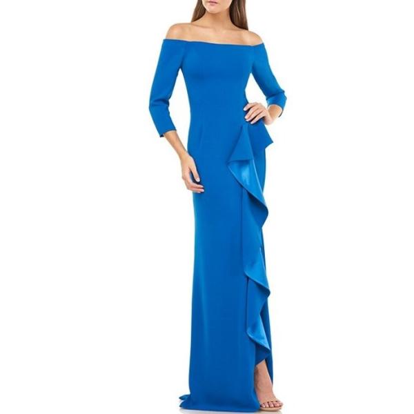 カルメンマークヴァルヴォ レディース ワンピース トップス Crepe Off The Shoulder 3 4 Sleeve Cascading Front