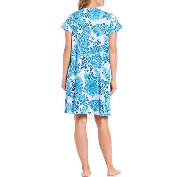 ミス エレーン レディース ナイトウェア アンダーウェア Paisley Printed Interlock Knit Grip Front Short Robe Www Computechcorp Com