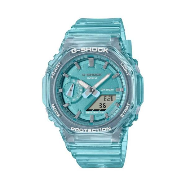 宇宙の香り ジーショック 腕時計 アクセサリー レディース Unisex Blue Skeleton Resin Strap Watch 40.4mm  GMAS2100SK2A Blue
