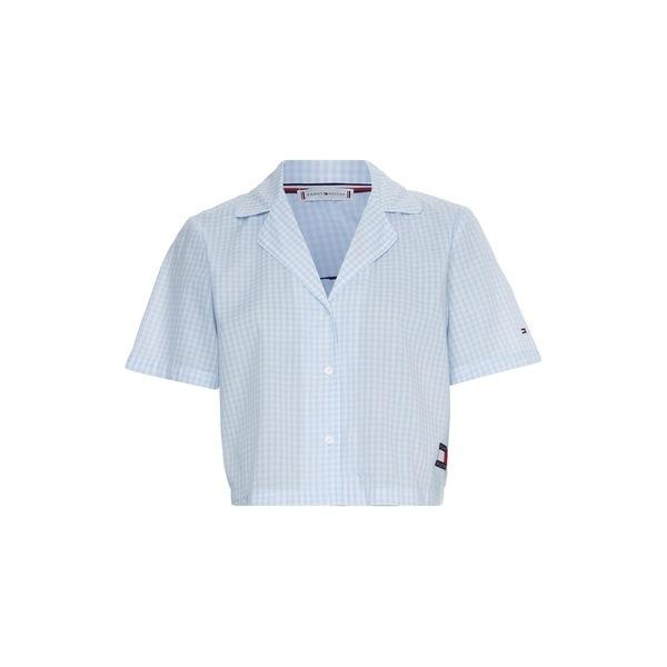 トミー ルームウェア 部屋着 ヒルフィガー レディース ナイトウェア アンダーウェア Ss Shirt アンダーウェア リビーダ 下着 靴下 部屋着 Pj Gingham 71 Blue ショップ