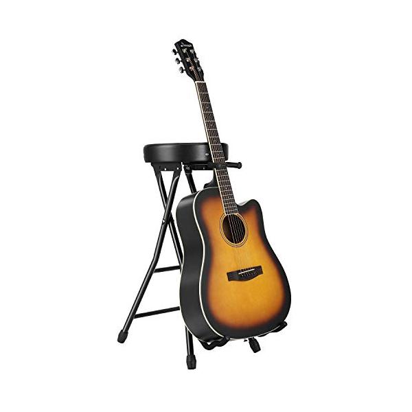 Donner ギタースタンド 演奏用椅子 一体型 折りたたみ 付弾き語り用スローン アコースティックギター＆エレキギター適用