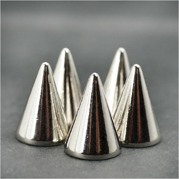 コーンスパイク スタッズ トゲ 14mm ニッケルメッキ ベルト 革細工