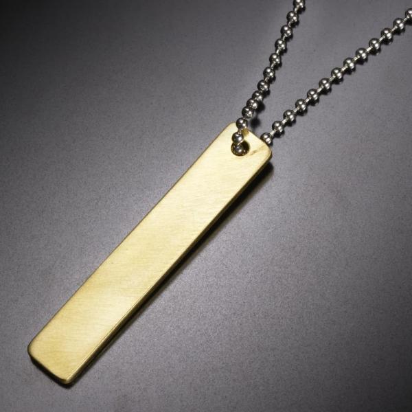 ペンダントトップ 長方形プレート 黄銅 バチカン無し ネックレス 真鍮