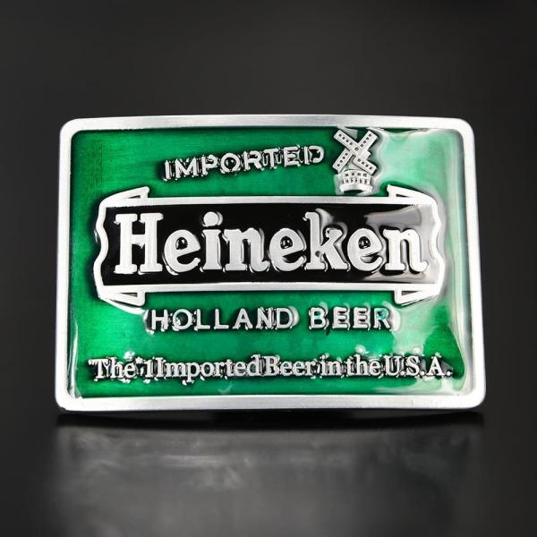 ベルトバックル Heineken ハイネケン 6.5×9.5 亜鉛合金製 ベルト用