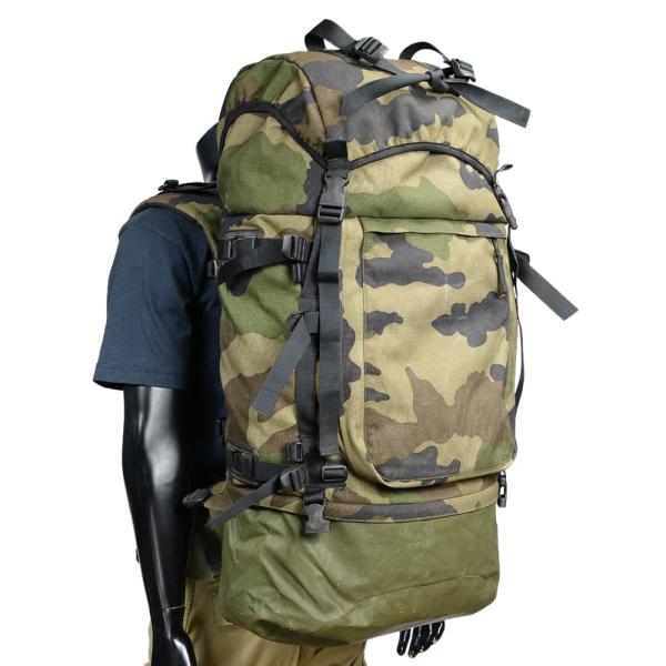フランス軍放出品 F-2バックパック 90L CCE迷彩 [ ブラックストラップ / ボトムストラップなし ][ra10165] フランス軍放出品 F-2バックパック 90L CCE迷彩 [ ブラック-ボトム