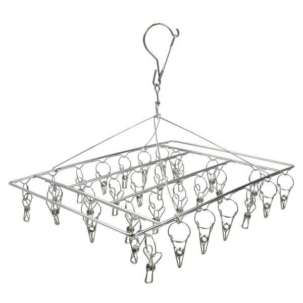 ●小物干しに最適なステンレス製ピンチハンガー●洗濯物をまとめてピンチ(洗濯ばさみ)ではさんで干すことができるピンチハンガー。●洗濯物ハンガーの詳細 全長:約40cm、幅:約30cm、重量:約520g[仕様・意匠は予告なく変更される場合があり...