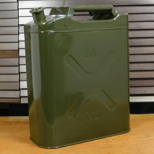 携行缶 スチール製 トリプルハンドル仕様 オリーブカラー [ 20L ] ウォータータンク ミリタリーデザイン