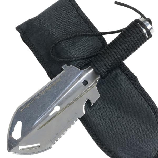 ●マルチツールとしての機能も備えたステンレス製シャベル●ステンレス鋼で製造したハンドシャベル。●ハンドスコップの詳細 全長:約26cm、ハンドルの長さ:約10cm、幅:約7cm、重量:約170g、素材:ステンレス鋼、付属品:収納袋[仕様・意...