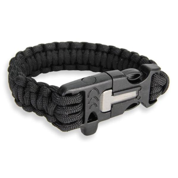 ●ファイヤースターター、ホイッスルが付いたパラコードブレスレット●丈夫なパラコードを編みこんでつくられたパラコード ブレスレット。災害や事故などの緊急時には編み込みをほどくことで丈夫なロープのパラシュートコードとして活躍できます。●パラコー...