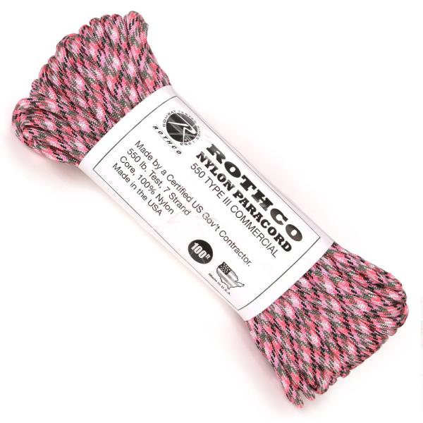 ●ロスコ社のマルチカラー、550パラコード。●ミリタリーブランドROTHCO(ロスコ)の550パラコード。ピンク系のカラーを中心に、ホワイト、グレー、ブラックと配色され、淡い色合いが中心なのでブラック、グレーのラインがアクセントになったデザ...