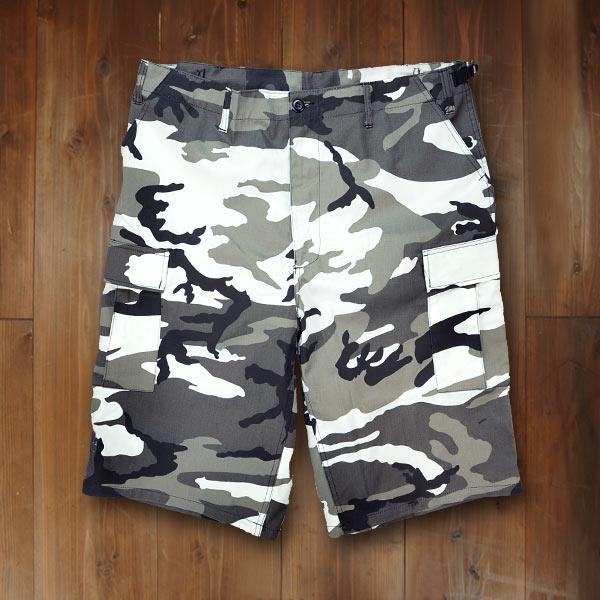 Rothco ハーフカーゴパンツ BDUショーツ ジッパー [ シティカモ / Lサイズ ][ro7769l] ROTHCO（ロスコ） ハーフカーゴパンツ BDUショーツ ジッパー