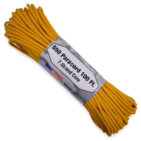 ●黄金色に似たくすんだ黄色、エアフォースゴールドカラーのパラコード●ATWOOD ROPE(アトウッドロープ)社製の、赤みを帯びたくすんだ黄色で、日本で知られる山吹色(別名：黄金色)に似た色合いが特徴の、Airforce Gold(エアフォ...