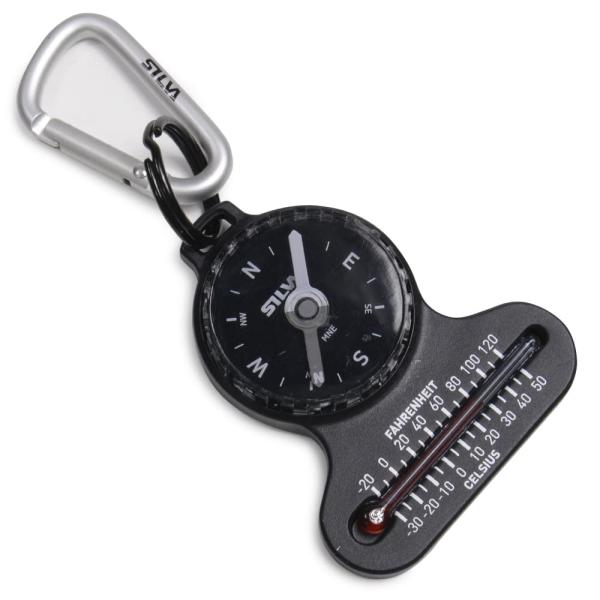 ●便利な温度計付きでアウトドアに最適●16方位が描かれたコンパスと温度計をひとつで確認することができます。温度計は摂氏と華氏がそれぞれ記されており、すべての温度表記に対応。コンパクトなボディはポケットに入れられるサイズでカラビナも付属してい...