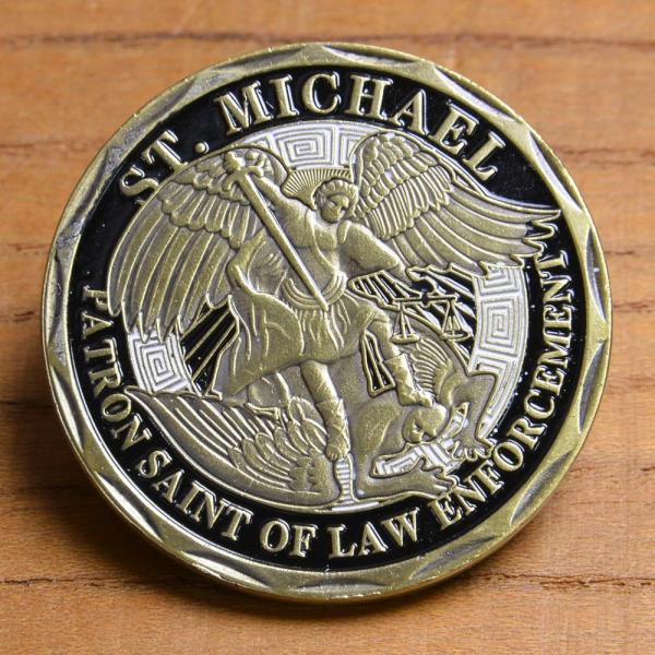 チャレンジコイン 聖ミカエル アメリカ警察 記念メダル [ 大 ] 警察官バッジ セイントミカエル Challenge Coin