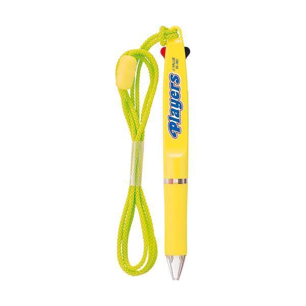 （まとめ） 三菱鉛筆 ストラップ付2色ボールペンプレイヤーズ 0.7mm （軸色 黄） SE382.2 1本 〔×10セット〕